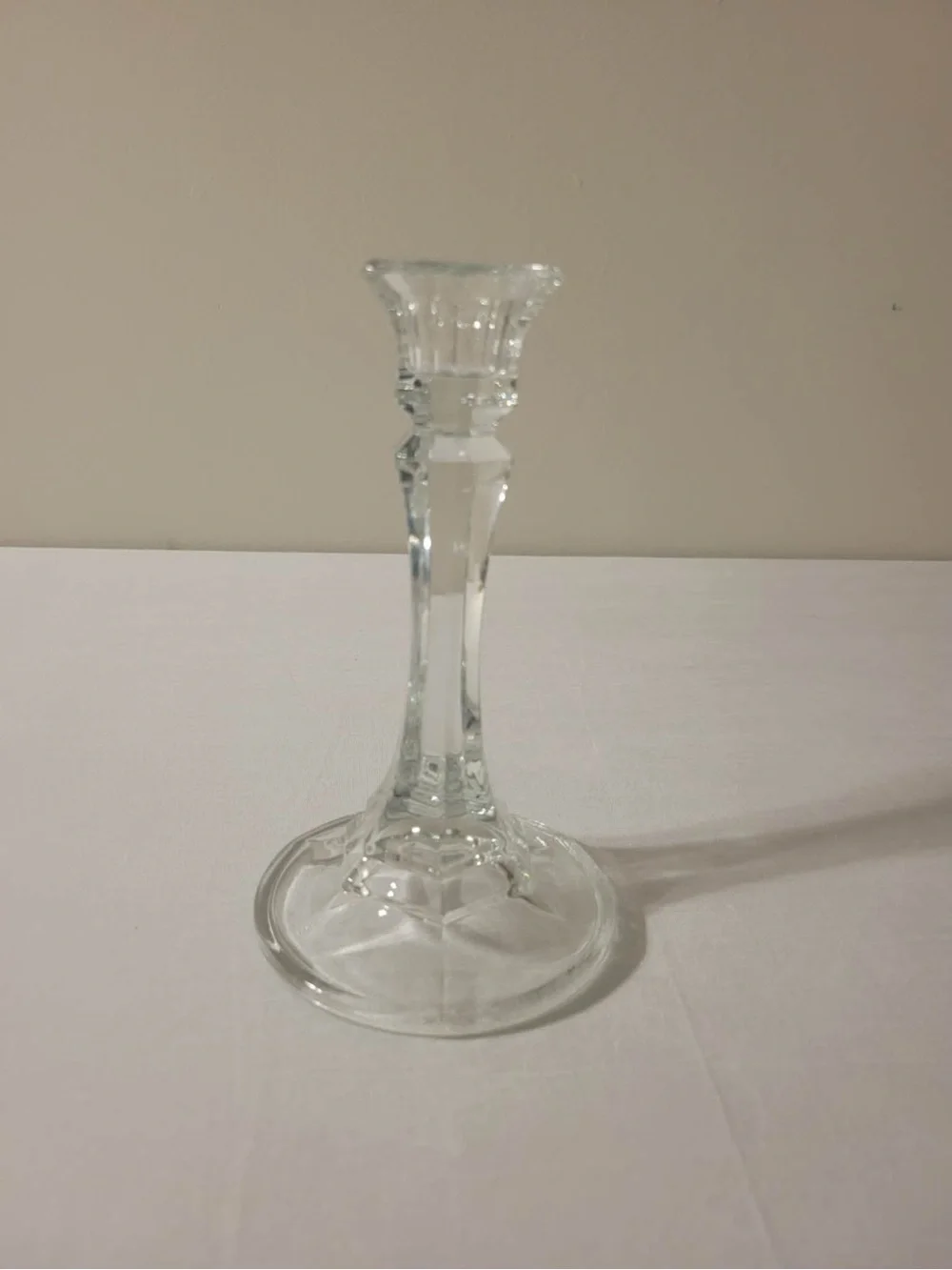 Clear Glass Candle Holder